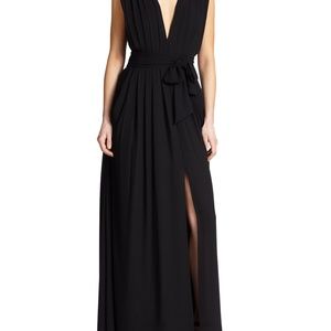 COPY - L'Agence Deep V Crepe Maxi Dress in Black NWT